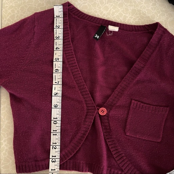 H&M Crop Purple Pink Long Sleeves Layering Top / Jacket - Picture 10 of 11